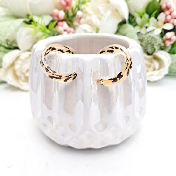 💖 2/$30 Leopard Print Hoop Earrings Acrylic Statement Retro Y2K Boho Mobwife - Picture 5 of 13